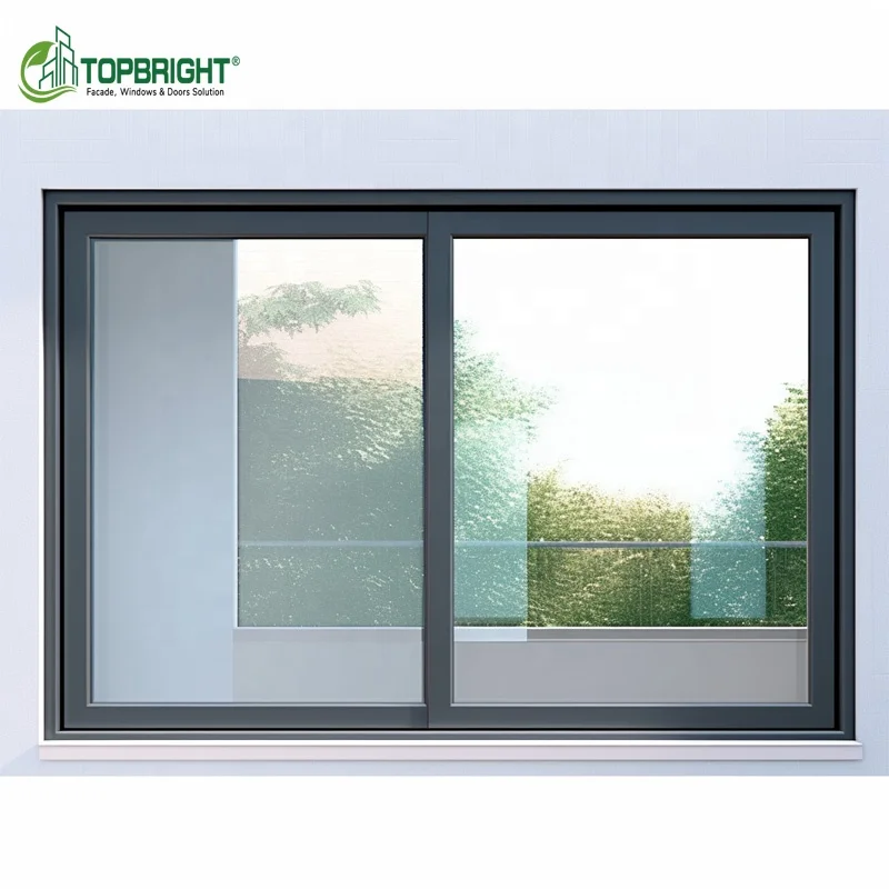 Topbright thermal insulation sliding window mosquito net triple tempered aluminium sliding glass window
