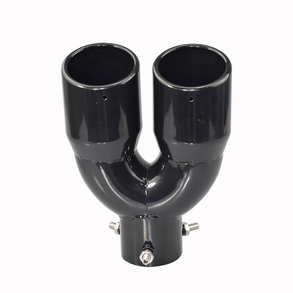Dual Exhaust Tip Hot Sale Stainless Steel  Double Layer Exhaust Pipe Screws on Universal Diesel Exhaust Tip for Car Modification