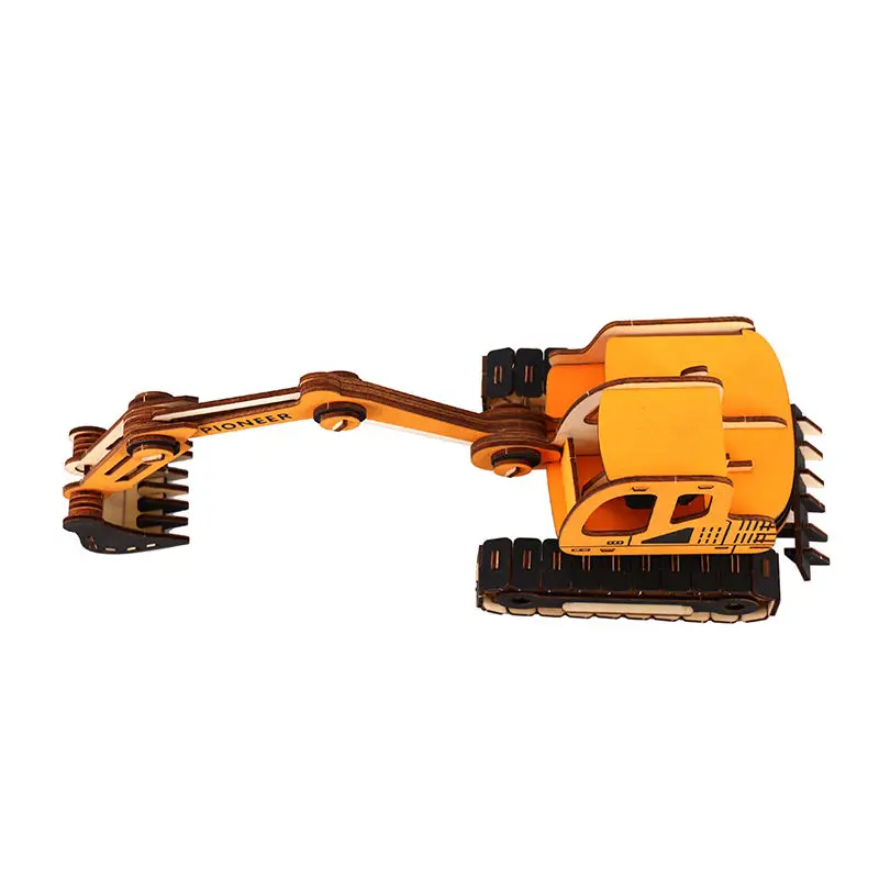 Hot Selling Unique Construction Machine Toy Wooden Puzzle Jigsaw Puzzle Model Puzzle DIY Toy,educational Toy Wood