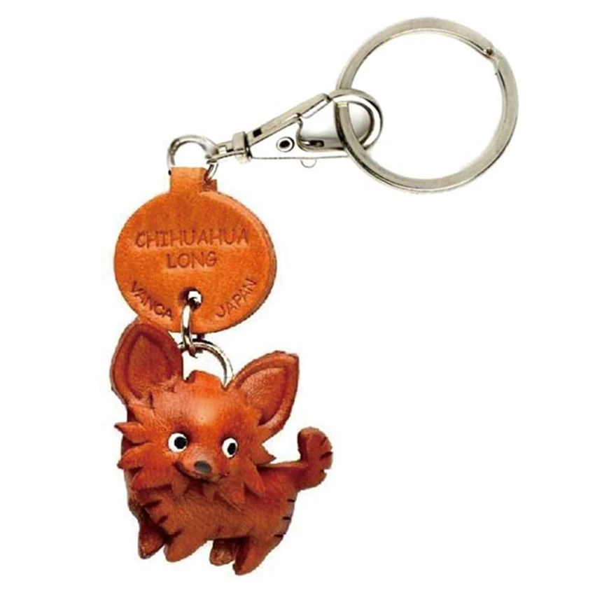 Сделанный на заказ Японский новый милый кожаный брелок ручной работы с собакой 100%