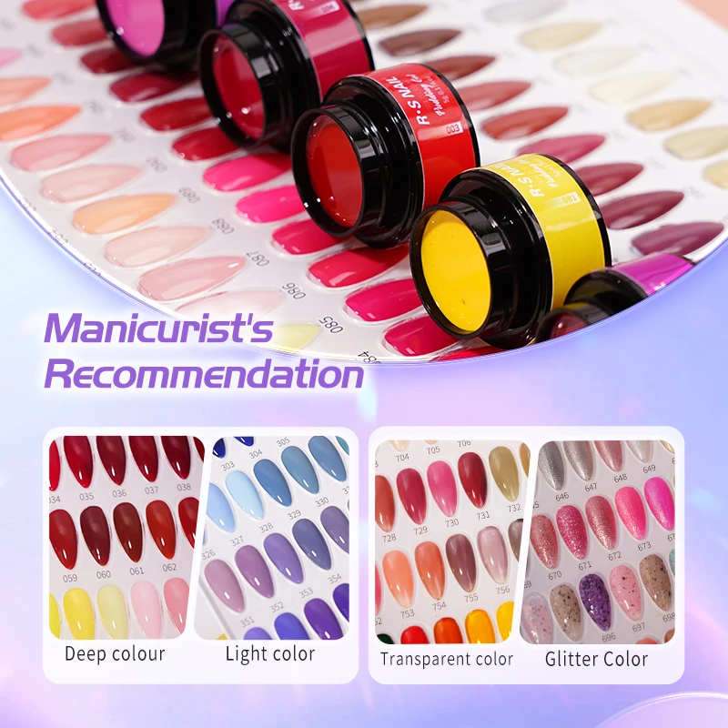 R S Nail Disco Polish Painting Gel 800 Colors Card Disco Gel Polish Color Step Gel Book Elegant Nail Beauty Supplies