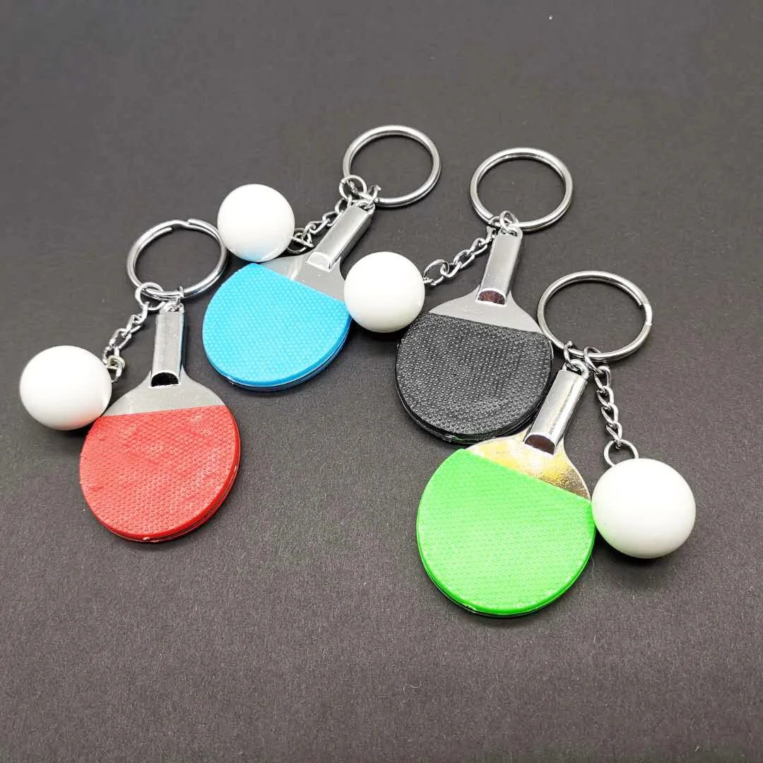 Cheap Table Tennis Ball Pendant Keychain Bag Pendant Table Tennis Sporting Advertising Table Tennis Keychain
