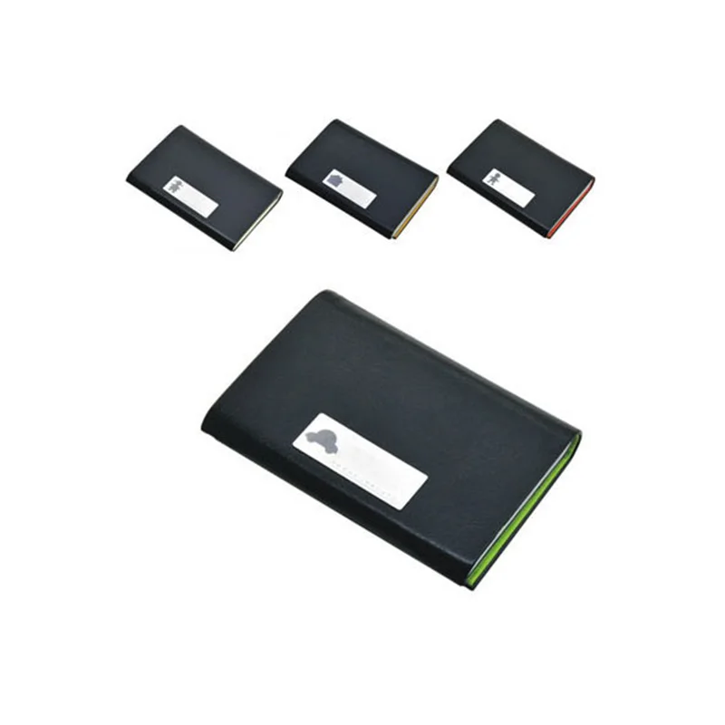 custom logo fashion business wallet phone magnetic rfid credit id pu leather metal name card holder