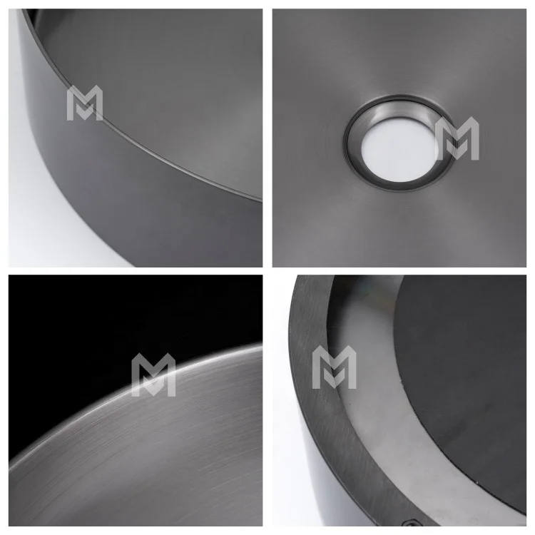 Bathroom Luxury Hotel Vanity Basin Porcelain Stainless Steel Art Wash Basin Counter top Vessel Sink