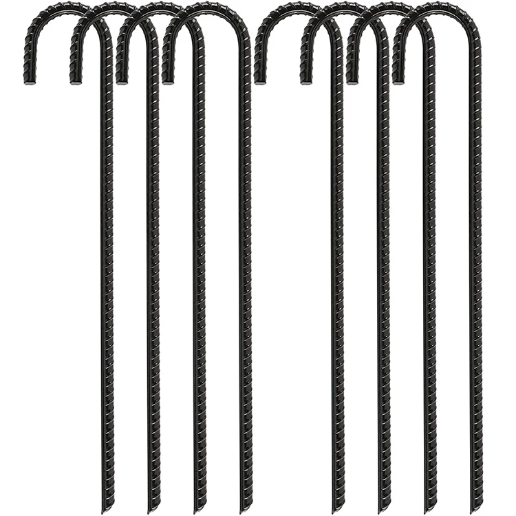 Ground stakes tent nails steel amazon hot sale garden anchors chisel point end black galvanized staples heavy duty rebar pegs