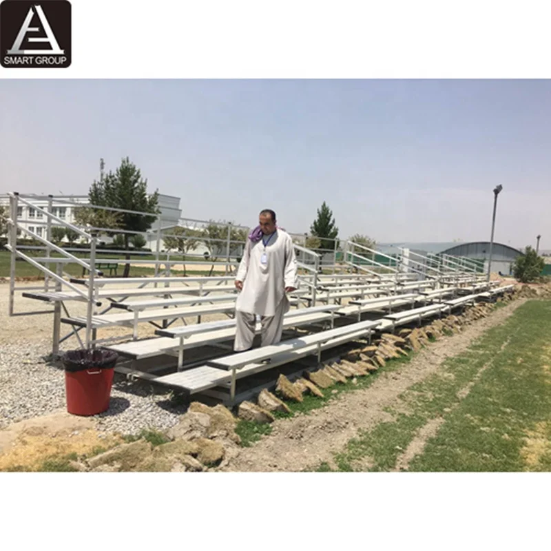 5 rows double footboard event outdoor bleachers aluminium stadium stand seating with guardrail