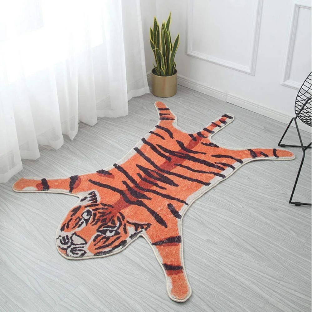 New Style Customized Lovely Animal Shape Faux Short Fur Cartoon Carpet Area Rugs