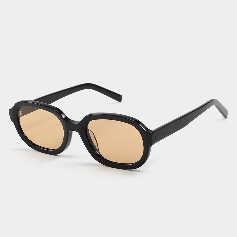 Мужские солнцезащитные очки с нейлоновыми линзами в квадратной оправе стиле ретро модные уличные 2024 высококачественные ацетатным логотипом на заказ