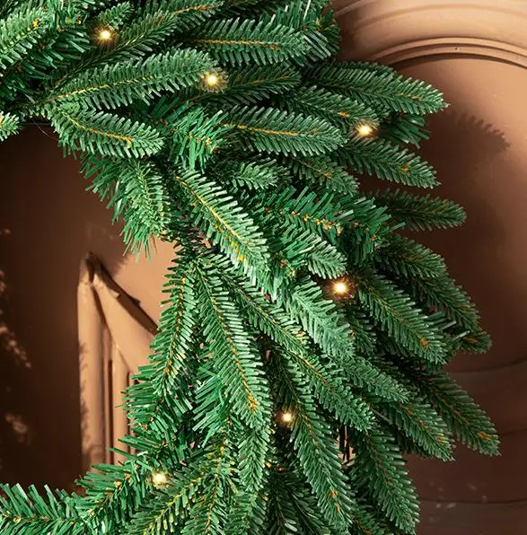 Artificial Pine Needle Wreath Christmas Wreath for Front Door Wall Window Winter Christmas New Year Party Decoration