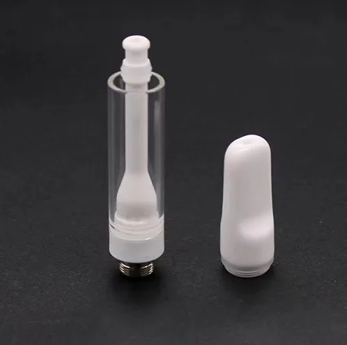 510 Thread Glass Tank No Leakage Cbd Cartridge Vaporizer White 1ml All Ceramic Vape Carts