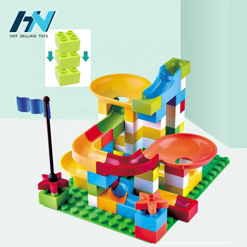 ABS material Educational DIY marble run track toy building block marble run for children