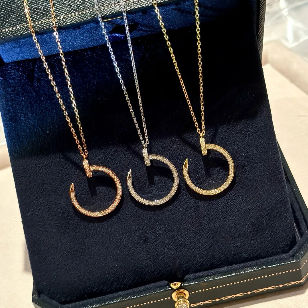 Премиум Австрийские хрустальные украшения из стерлингового серебра s925 изогнутые кулон для ногтей ожерелье судьба ювелирные изделия