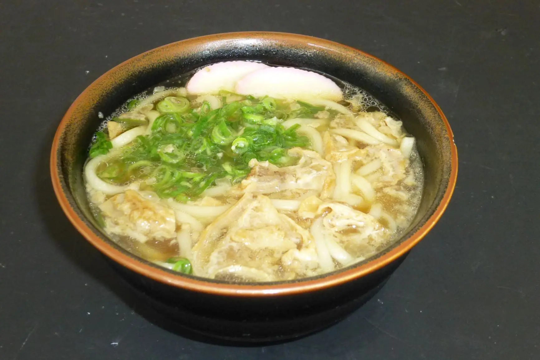 Japanese noodle instant food production with the fried tofu is cooked sweetly