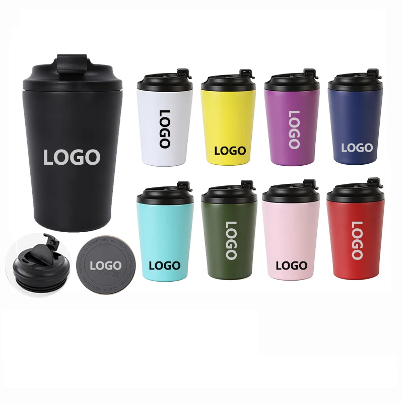 8oz Coffee Cup 380ml 12oz Travel Mug Insulated Reusable Thermal Stainless Steel Coffe Flask with Lid for Hot Cold Drinks Tumbler