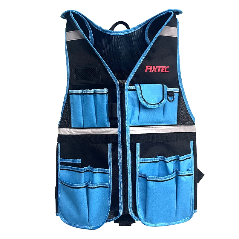 FIXTEC Wholesale China Manufacturer Construction Safty Jackets Safety Vest Reflective Engineer Pocket Tool Vest