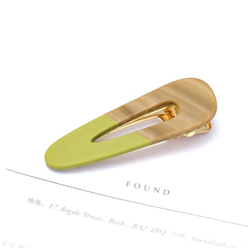 2022 New Arrivals Korean candy resin acrylic acetate Wood grain hair clip accessories clip hairpins bobby pins