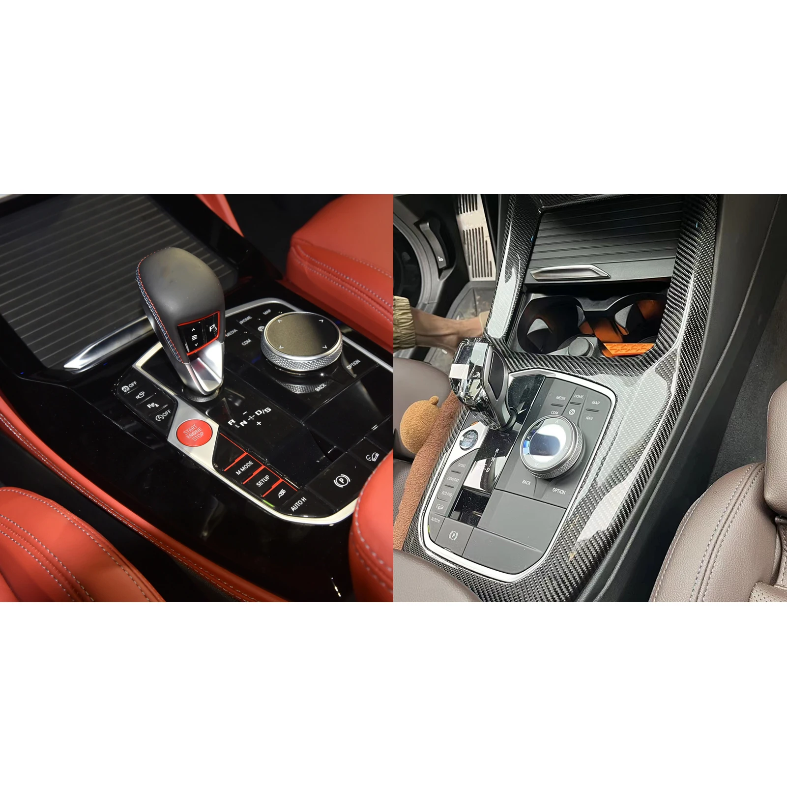Carbon fiber Interior the center console For BWM X3 X3M X4 X4M 22-2023 Interior Console Gear Shift Panel Trim