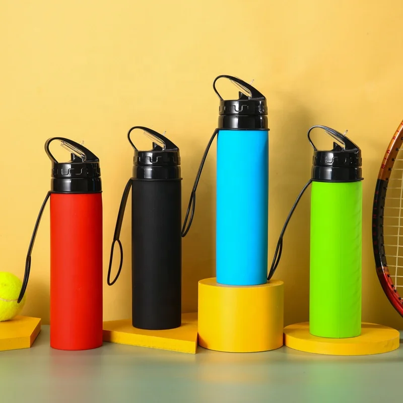 CUTEN Customized silicone water bottles Bouteilles deau 600ml Outdoor  Sports Travel Foldable Silicone Water Bottles