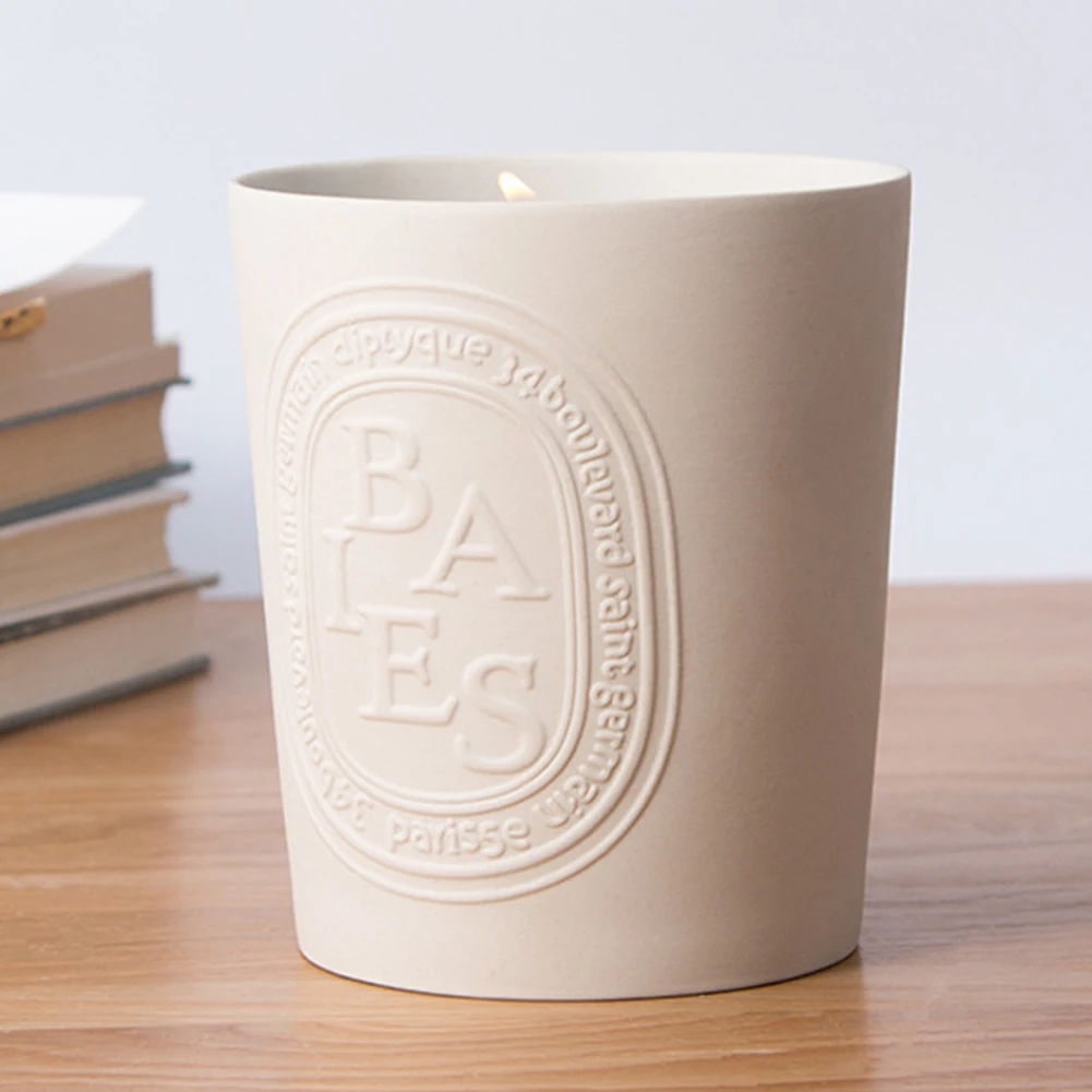 
Custom ceramic mat candle, holder no glaze candlestick porcelain candle jars for home wedding decor/ 