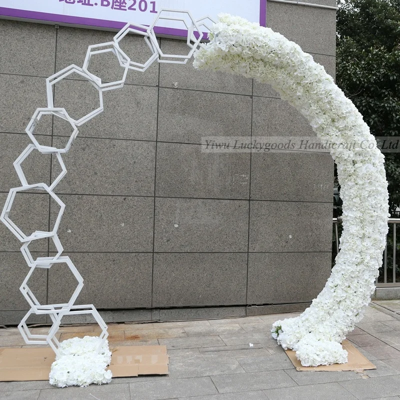 LFB1328 green Artificial flower arch backdrop set for wedding decoration