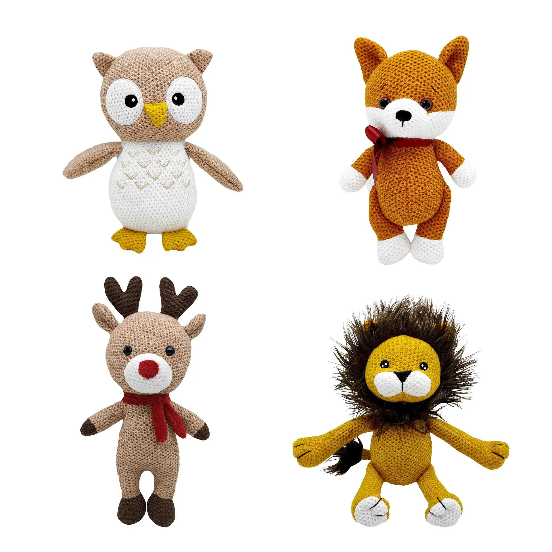 Large Crochet Amigurumi Animal Doll Handmade Stuffed Animal Knitted Doll Toddler Baby Knitted Sleeping Toy for Newborn Gifts