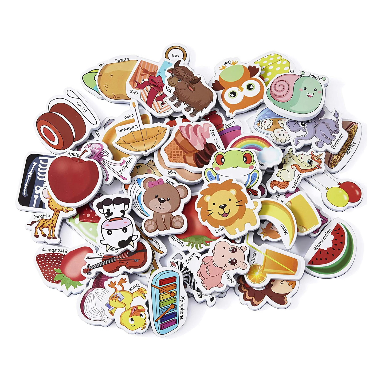 Foam Magnets Educational Toy for Preschool,Learning Animals Magnets Fruit Vegetables Vehicle Fridge Magnets