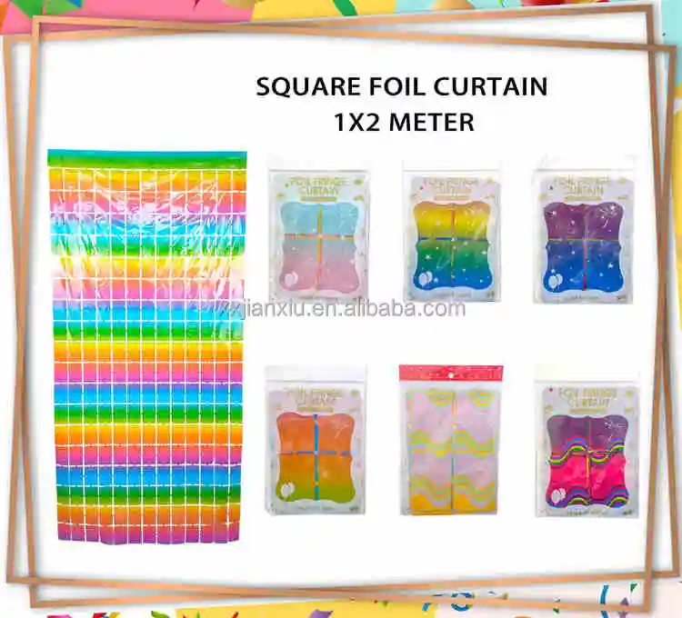 Shimmer Metallic Foil Square Curtain Birthday Wedding Supplies Rose Gold Factory Made White 1.5*3M