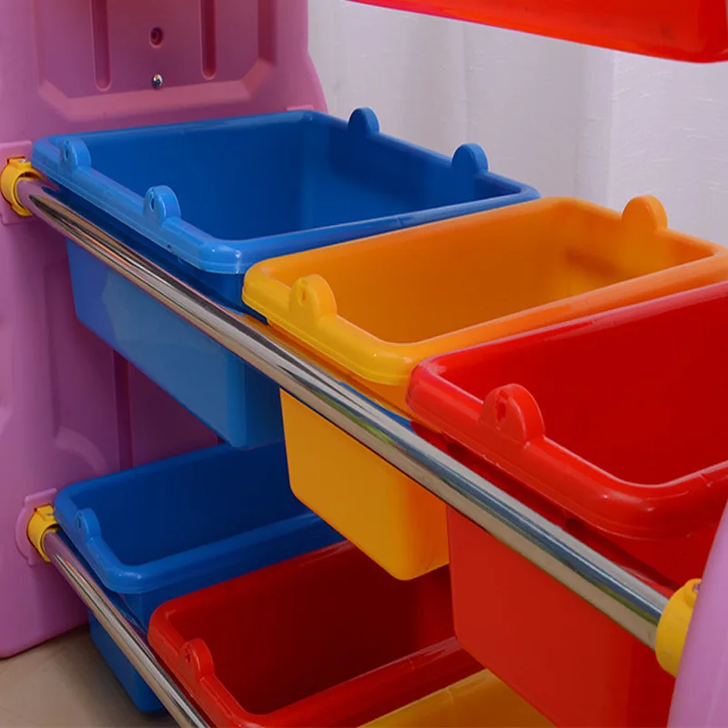 SE973182 Multi-layer Plastic Kindergarten Bookshelf Toy Storage Shelf