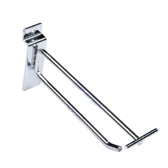 Retail Fixtures Heavy Duty Slat Wall Hook Two Prong Notch Hook Display Board Slatwall Hooks With Price Tag Tabs