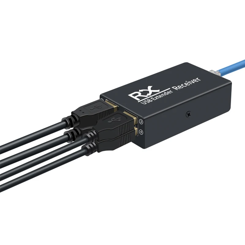 USB 120M Extender Adapter 4 Port USB 2.0 Hub Over Cat 5e/6 Ethernet UTP Extension POC RJ45 Lan Cable Transmitter Receiver