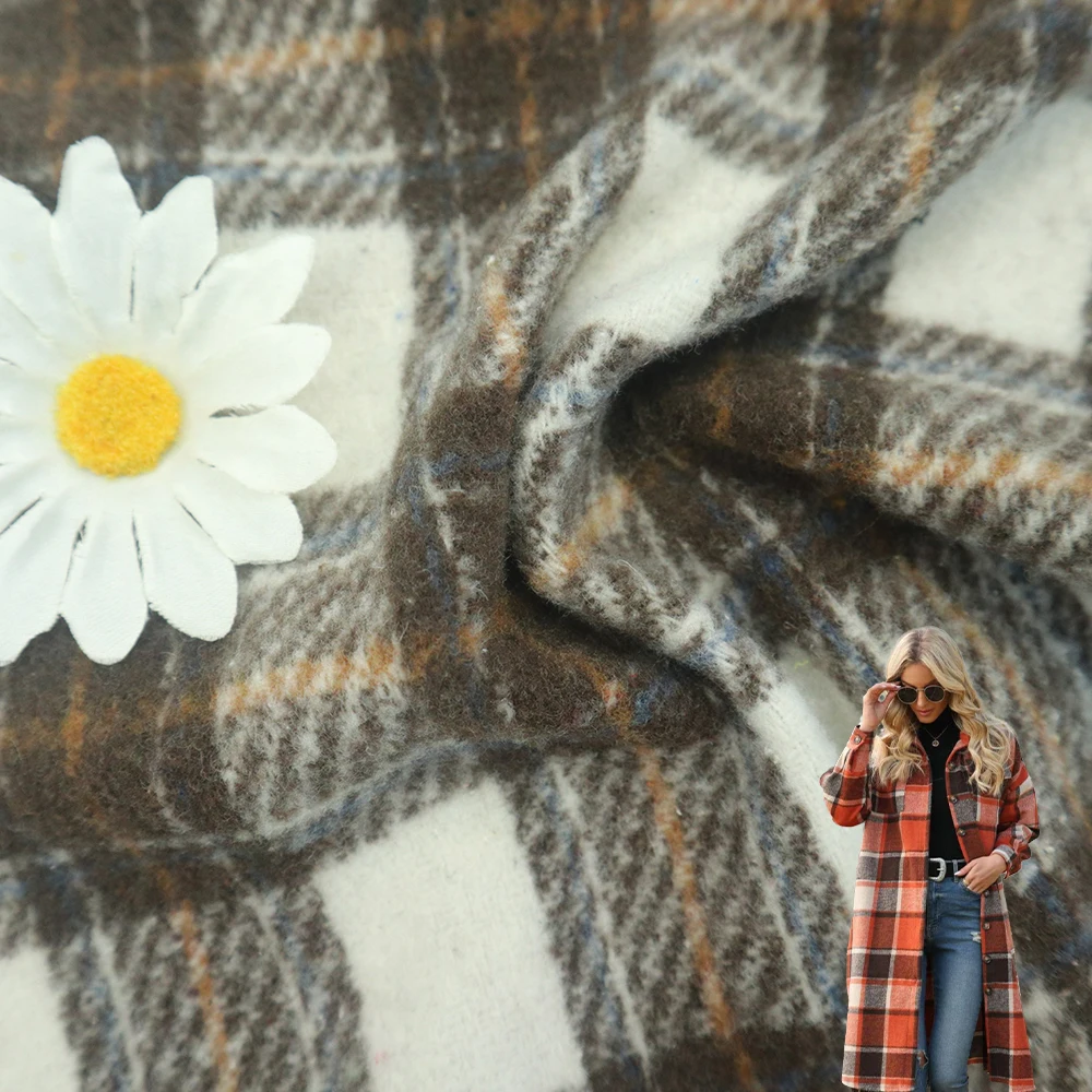 Factory Fabrics Price 100%Polyester Tweed Woolen Fabric Italian Style for Coat Garment Clothing