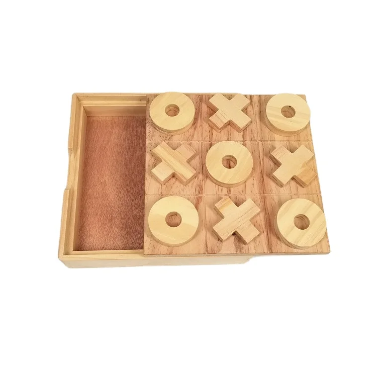 
Strategy Educational Toys Wooden Board Games Set Tic Tac Toe With Board 