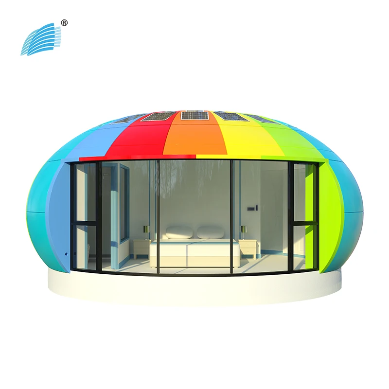 China professional prefebricated 360 rotation luxury  dome chalet