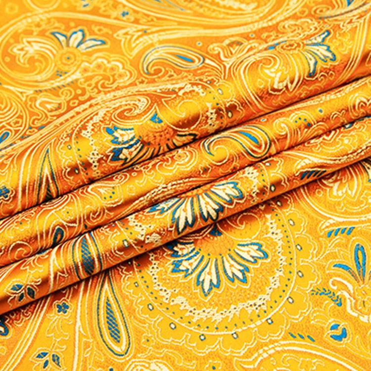 Wholesale high density nylon printed fabric satin brocade jacquard fabric luxury free sample jacquard brocade fabric for dress