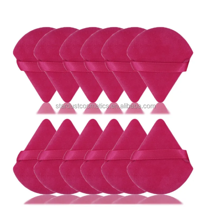 12 pcs in one triangle soft dry powder liquid foundation using Velvet Satin Cosmetic Sponge Powder Puff