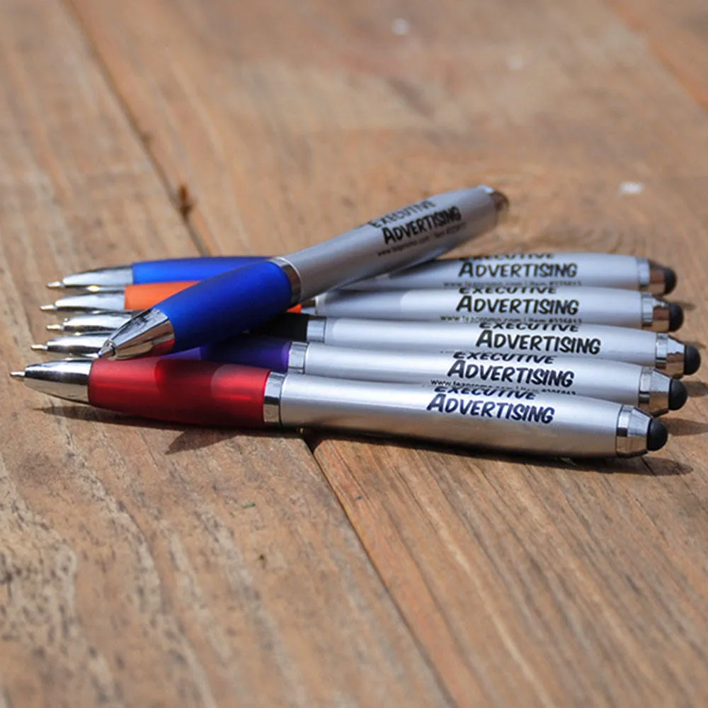 Custom Logo Promotional Handy Stylus Ball Pen Plastic shell Touch Screen Ballpoint Pen