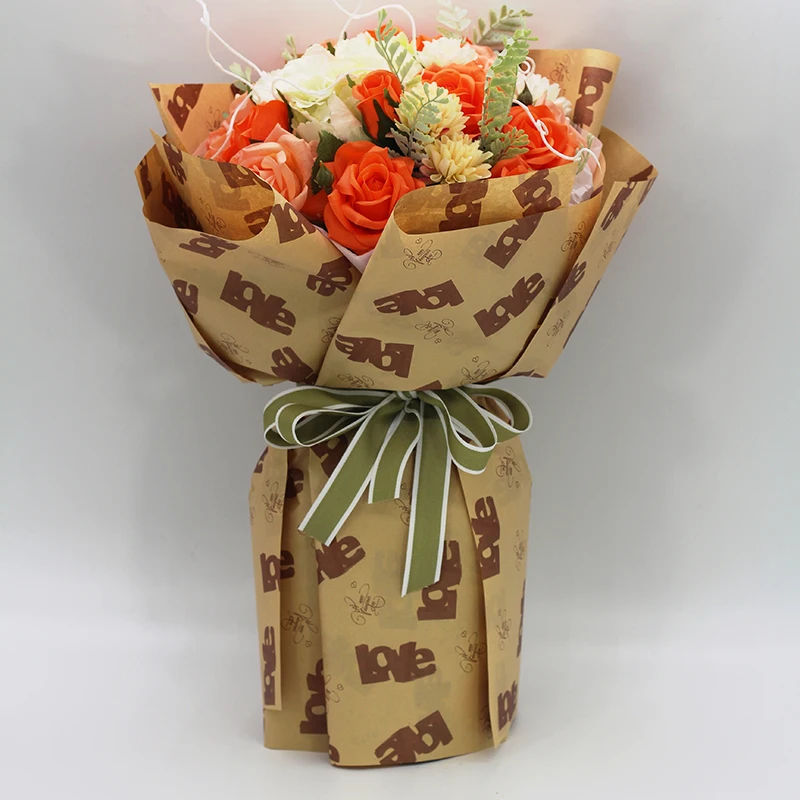 
Vintage Kraft English Love Flower Wrapping Packing Paper Florist Material Newspaper Craft Paper 
