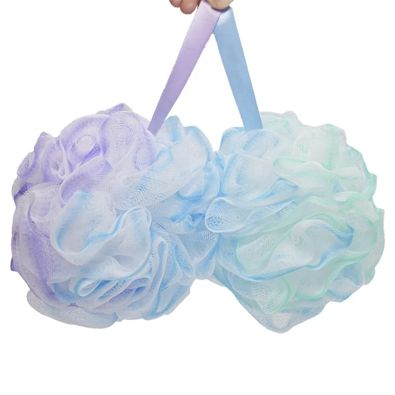 Top Sales Custom Body Scrubber Skin Exfoliating Shower Bathing Sponge for Men and Women Rich Lather Shower Pouf Mesh