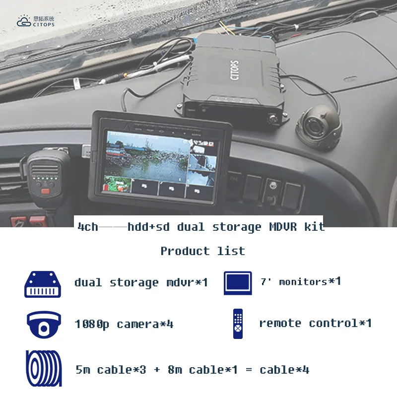 Citops Original Manufacturer sd card mdvr kit 3g 1080P HDD 4G WIFI GPS mobile dvr mdvr 8ch for truck bus