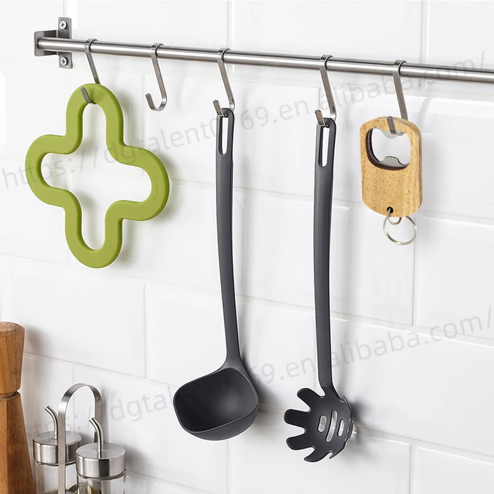 Tailai Wooden Keychain with Integrated Bottle Opener and Beer Bottle Wall Hanging Opener Magnetic Personalized Engraving Option