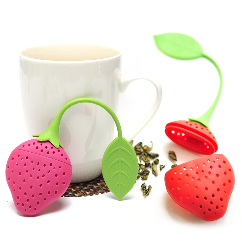 Helping Strawberry Shape Silicone Tea Infuser Creative Tea Strainer Portable Tea Filter