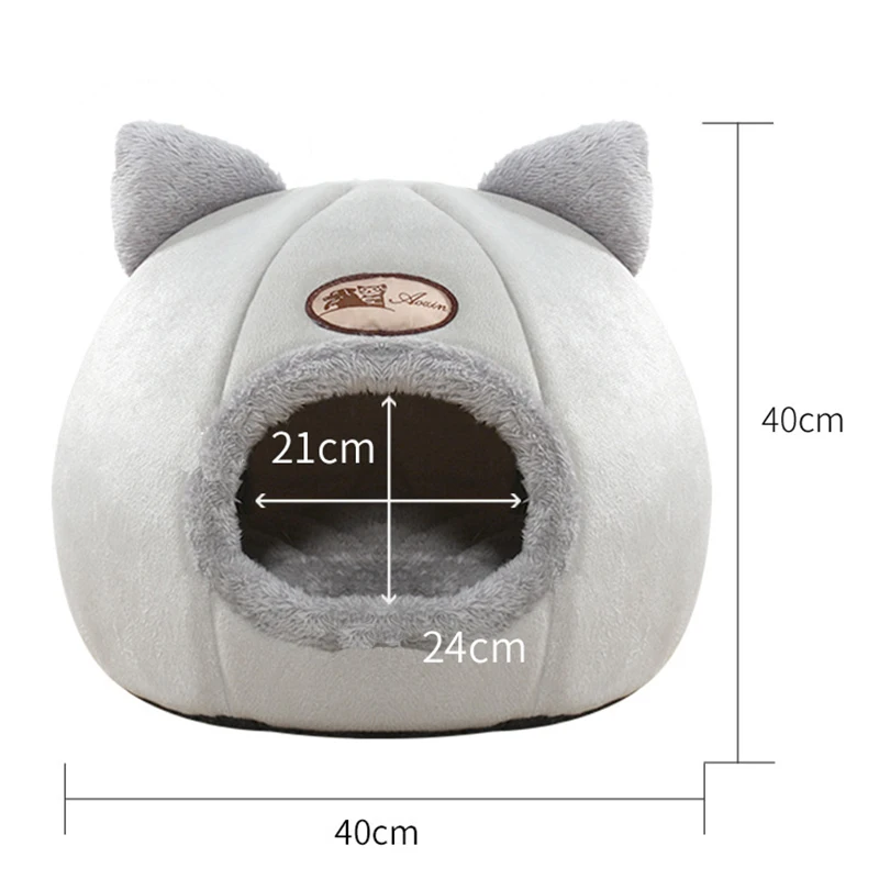 Relaxlines  Pet Warm Bed In Winter Amazon Hot Selling Semi Closed Warm Dog Kennel Plush Round Pet Kennel Pet Bed