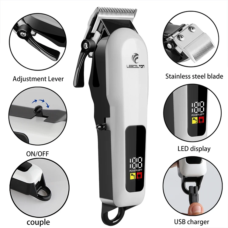 Original factory wireless rechargeable hair trimmer professional salon electric hair clipper