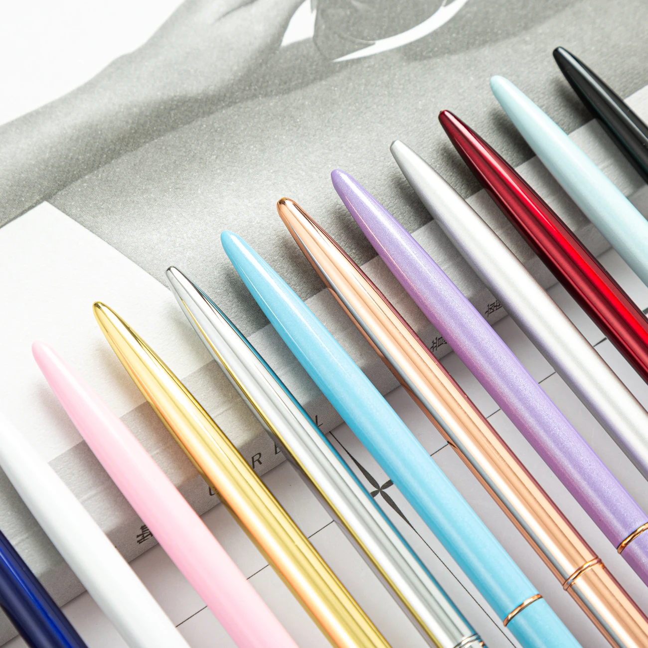 Jinghao Brand Good Quality Long Thin Metal Ball Pen