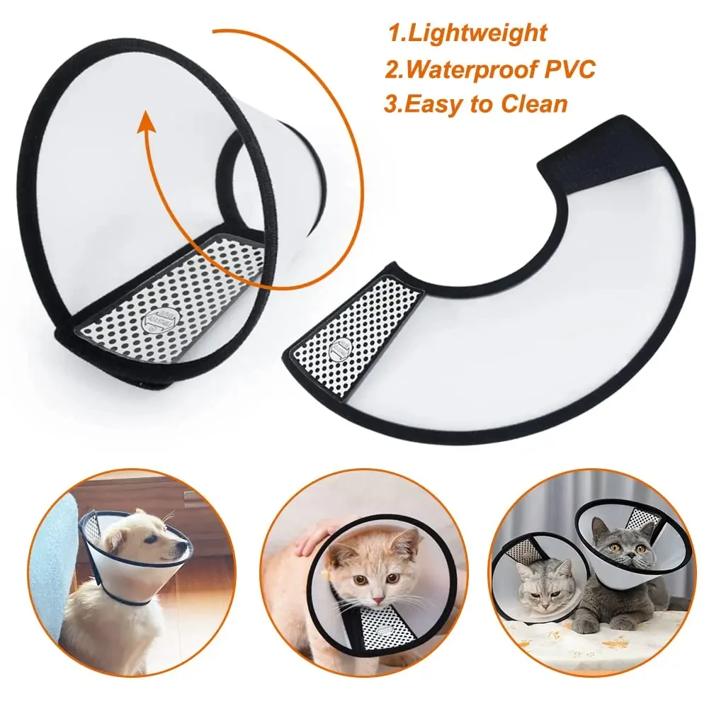 Adjustable Pet Elizabethan Collar for Dogs Recovery Cones to Stop Licking Protective Collar for Pet After Surgery Anti-Bite Lick