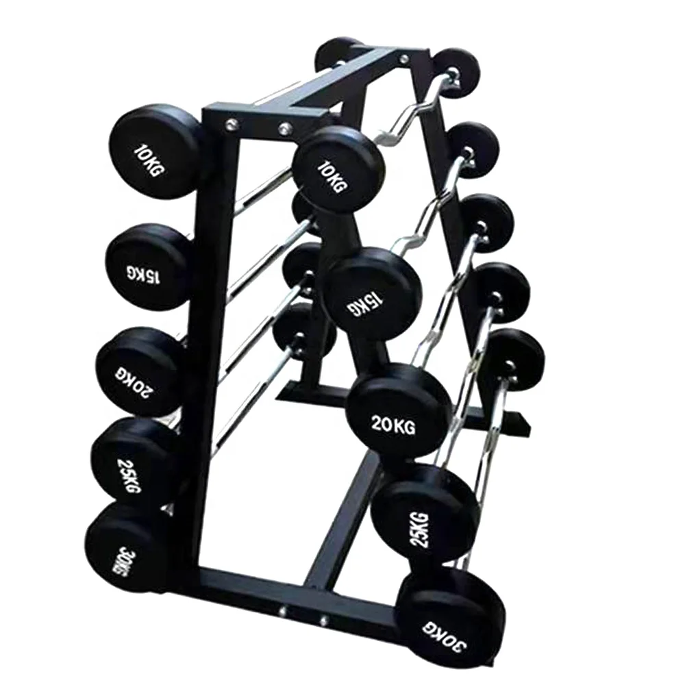 Оптовая продажа резиновая фиксированная штанга стальной стержень хромированное покрытие предварительно взвешенная прямая с чугуном