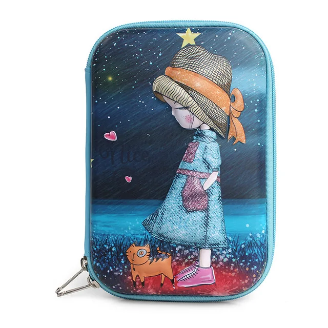 Pencil Case 3D Cute EVA Pen Pouch Stationery Box Anti-Shock Large Capacity Multi-Compartment for Girls School Students Teens Kid
