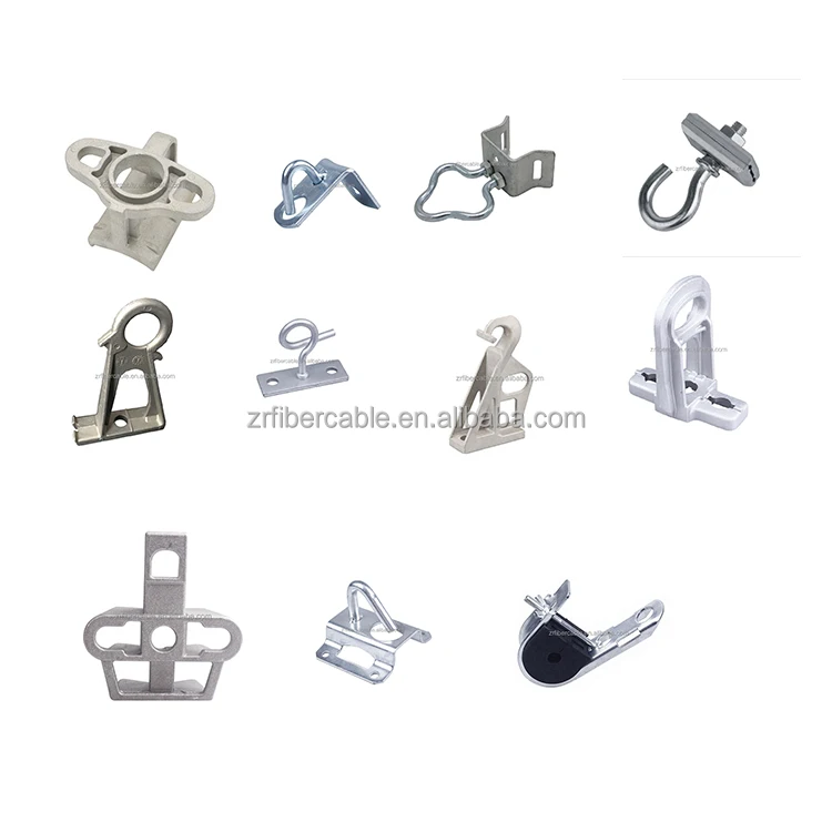 FTTH Fittings Preformed ABC Suspension Straight Bridge Cable Anchor Clamp Assembly Aluminum Alloy Mounting Pole Brackets