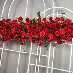 Лидер продаж, искусственный цветок, ряд подвесных цветов, Свадебный розовый цветочный ряд для декора событий