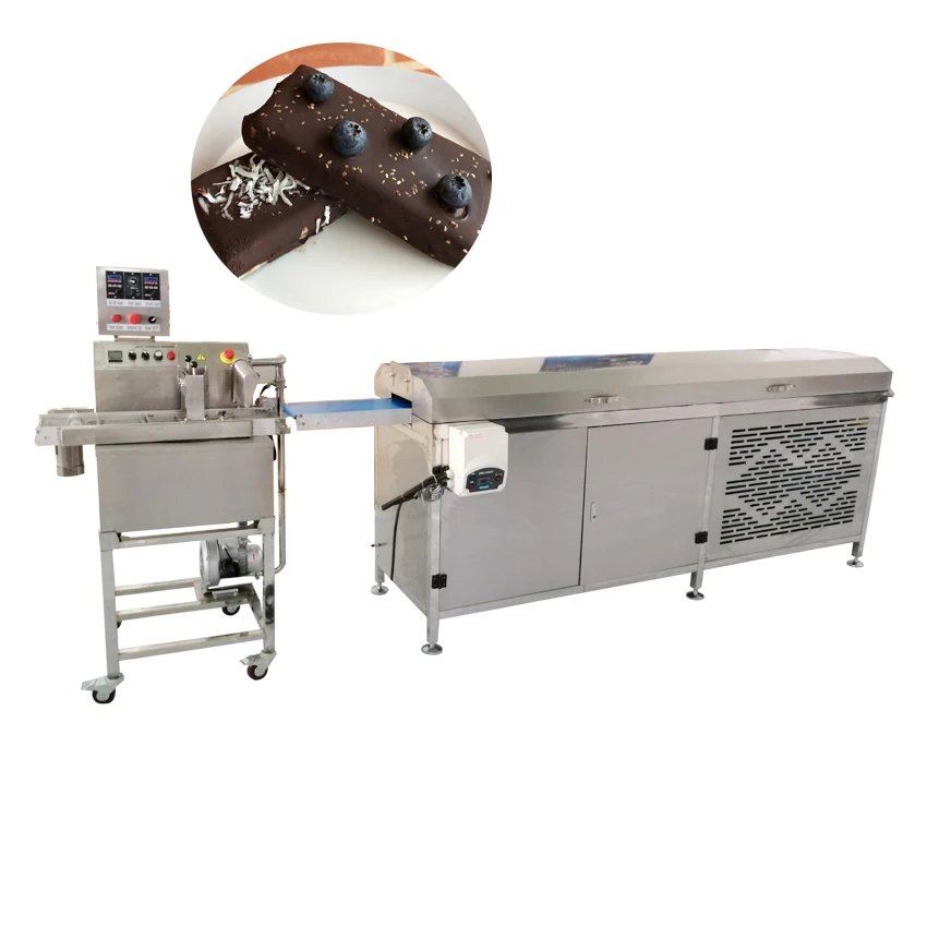 PAPA Machine Automatic Small Melting Chocolate Tempering Enrobing Enrober Machine With Cooling Tunnel